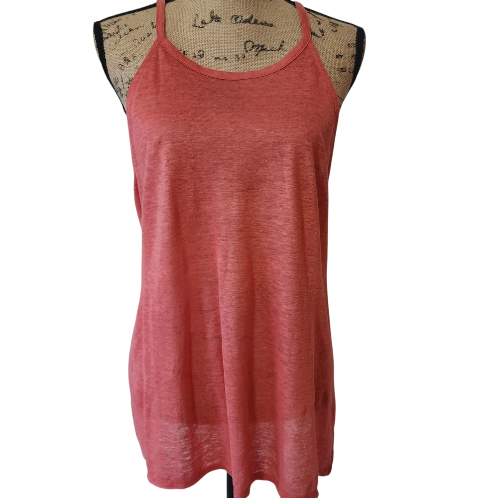 Joie 100% Linen Sleeveless Coral Top